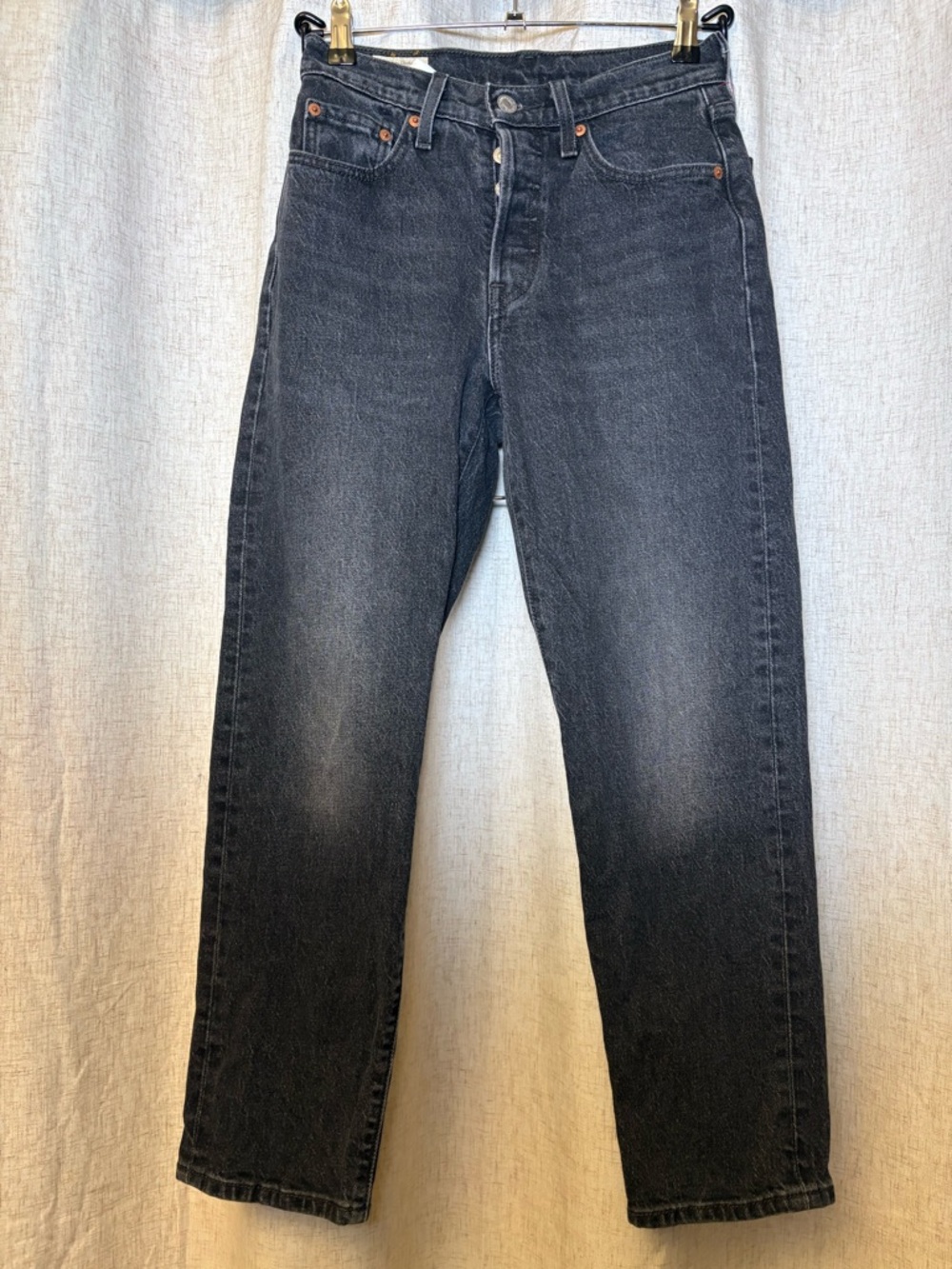 Women’s Black 501 Levi Straight-Leg Jeans